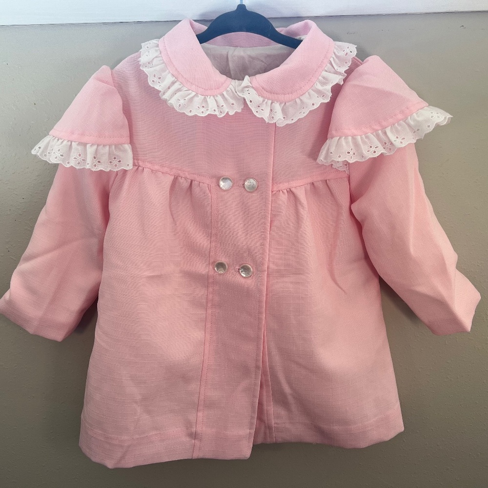 Vintage JC Penney 3T Pea Coat Pink Pearl Buttons